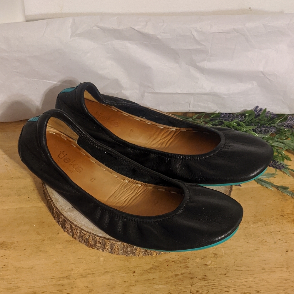 Tieks Black Leather Ballet Flats Women's Size 8